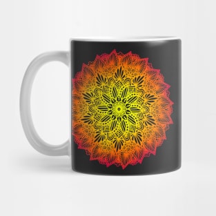 Red-Orange Digital Mandala Mug